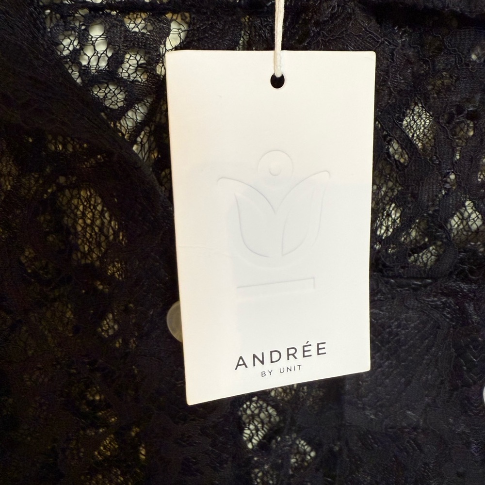 ANDREE BY UNIT Black Lace Blouse *NEW WITH TAGS* - Picture 12 of 12